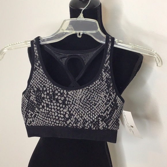 Spiritual Gangster Snakeskin Print Sports Bra size XS/S.  Black/gray - Picture 2 of 6